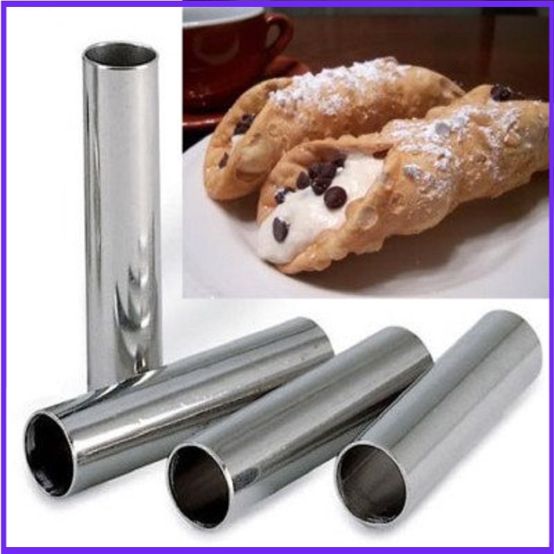 Danish Pancake Pan - Alluminum Cannoli formları, 4 tüp/paket Cannolo